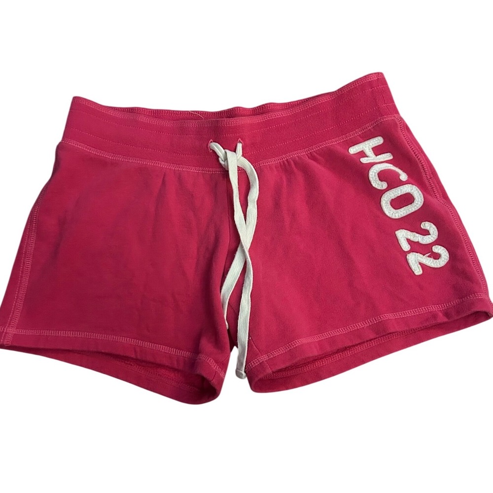 Hollister Pink Fleece Sweat Shorts HCO 22 Graphic Drawstring Lounge Shorts M